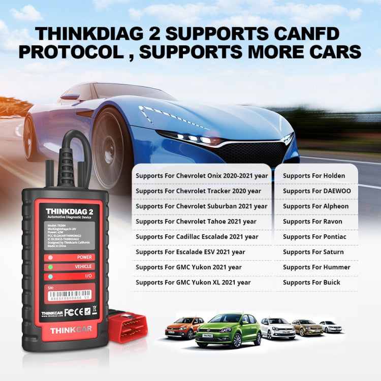 THINKCAR ThinkDiag 2 SP164-V Car Full System Diagnosis OBD2 Scanner, ThinkDiag 2 SP164-V THINKCAR ThinkDiag 2 SP164-V Car Full System Diagnosis OBD2 Scanner, ThinkDiag 2 SP164-V